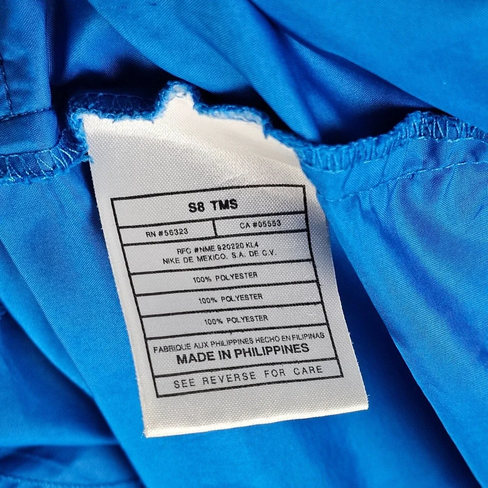 VTG Nike Team Sports Windbreaker Coat Mens XL‎ Blue White Swoosh Hooded Full Zip